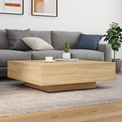 Salontafel – Koffietafel – Woonkamertafel – Bijzettafel – Tafel – Sonoma Eiken – MDF Hardhout Afwerking – 100x100x31 cm