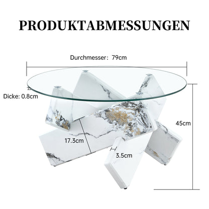 A Circular Glass Coffee Table | Sleek and Contemporary, Seamlessly Complements Diverse Interior Styles, Multifunctional, Modern Style, Assembled