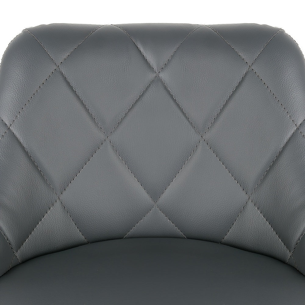 Barstoel – Barkruk – Barstoel Keuken – Barstoel Met Rugleuning – Barkruk Set Van 2 – Verstelbare Zithoogte – 360° Draaibaar – PU Leder – Met Voetsteun – Grijs – 46x32x85-105 cm