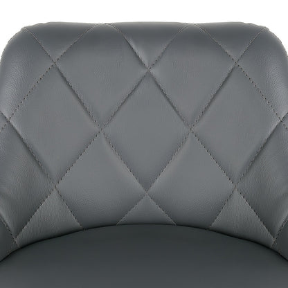 Barstoel – Barkruk – Barstoel Keuken – Barstoel Met Rugleuning – Barkruk Set Van 2 – Verstelbare Zithoogte – 360° Draaibaar – PU Leder – Met Voetsteun – Grijs – 46x32x85-105 cm