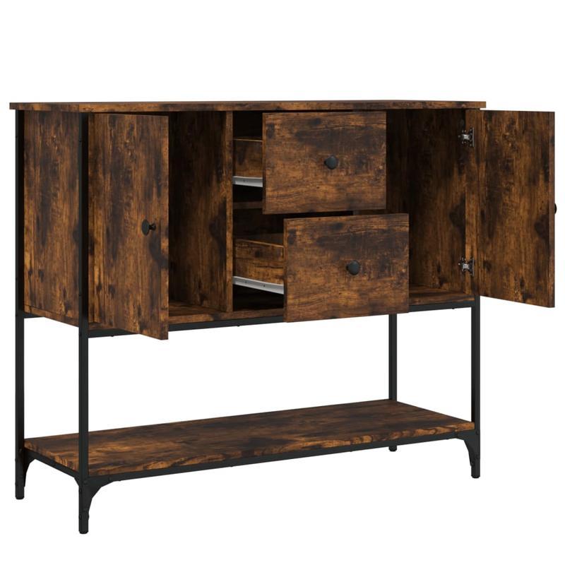 Sideboard 100x36x85cm processed wood, smoked oak Practical and removable