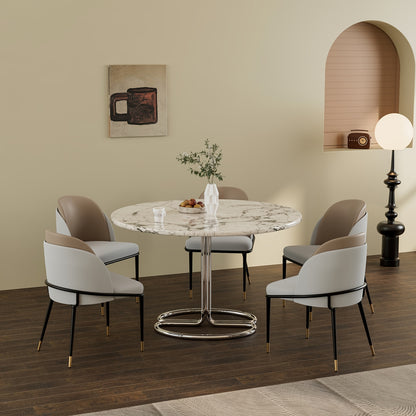 Eetkamerstoel – Stoel – Dinersstoel – Zithoekstoel – Armless Chair – Adembenemend Kunstleer – Hoogwaardig Schuim – Stevig Metalen Frame – Onderhoudsvriendelijk – Grijs