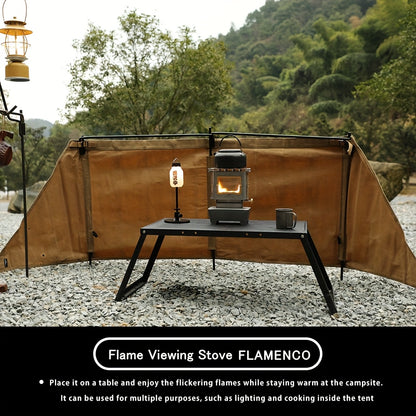 Houtkachel – Campingkachel – Outdoor Stove – Kooktoestel – Verwarmer – Roestvrijstaal – Glazen Kijkvenster – Compact & Draagbaar – Instelbare Vlamregeling