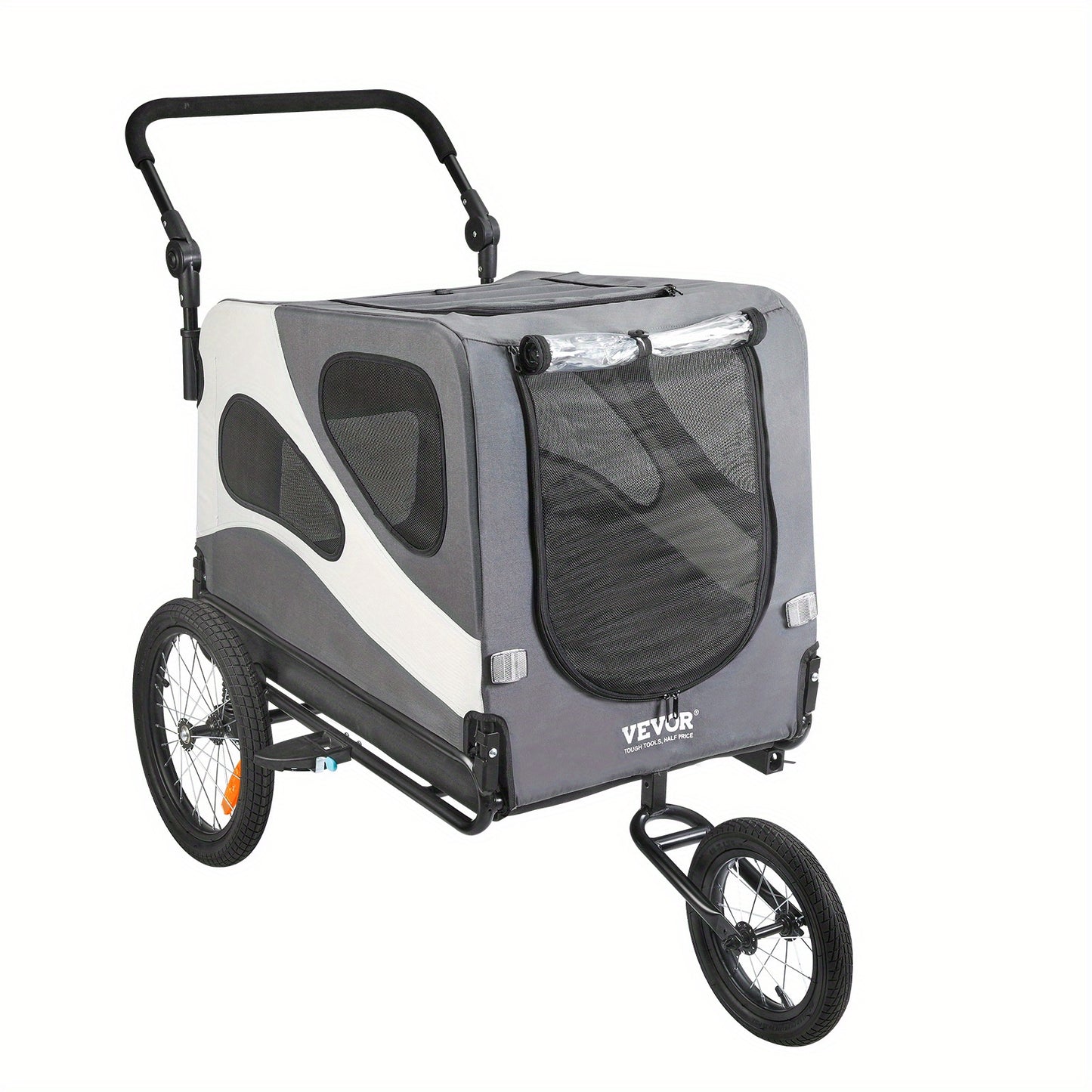 Hondenfiets-aanhanger – Hondenaanhanger – Fietsbuggy – Hondenbuggy – Dog stroller – Geschikt tot 45 kg – Stevig metalen frame – Snelle wielvergrendeling