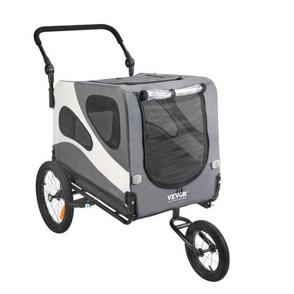 Hondenfiets-aanhanger – Hondenaanhanger – Fietsbuggy – Hondenbuggy – Dog stroller – Geschikt tot 45 kg – Stevig metalen frame – Snelle wielvergrendeling