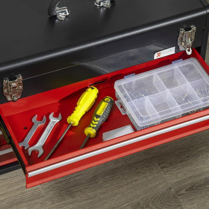 Stalen Gereedschapskist – Gereedschapskoffer – Toolbox – Werkplaatskist – Opbergkist – 3 Lades – Duurzaam Staal – Draagbare Draaggreep