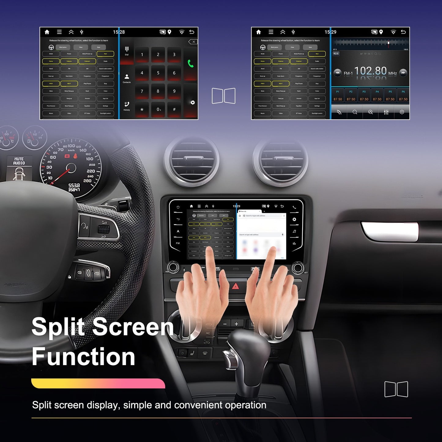 Android Autoradio – Auto Multimedia Speler – GPS Navigatie Systeem – Touchscreen Radio – Met Achteruitrijcamera en Microfoon – 7 Inch Display – Draadloze CarPlay & Android Auto