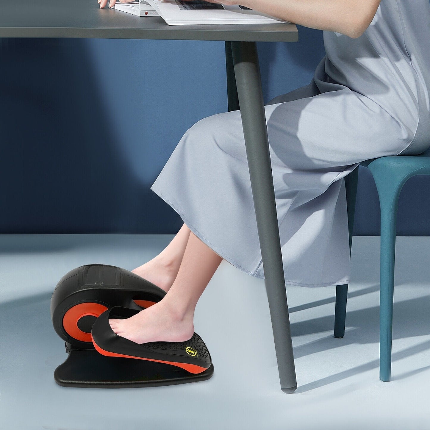 Minitrainer – Hometrainer – Bureaufiets – Stoelfiets – Deskbike – Compact Onder-tafel Design – Handmatige Weerstand – Antislip Pedalen – Robuust IJzer & Kunststof – Ruimtebesparend Oranje/Zwart