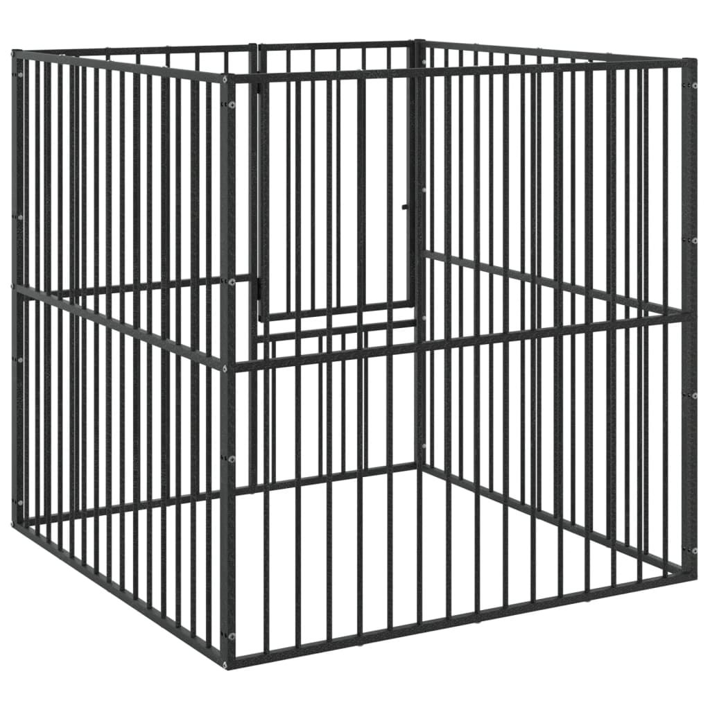 Hondenhok – Hondenren – Hondenkooi – Hondenbench – Hondenverblijf – 100x100x100 cm – Gegalvaniseerd Staal – Semi-Open Ontwerp met Deur