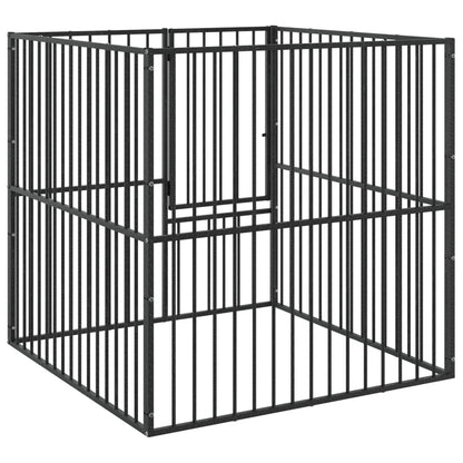 Hondenhok – Hondenren – Hondenkooi – Hondenbench – Hondenverblijf – 100x100x100 cm – Gegalvaniseerd Staal – Semi-Open Ontwerp met Deur