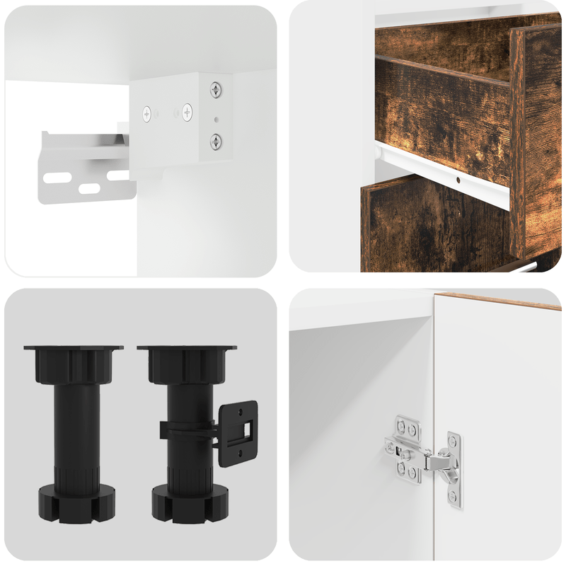Keukenkast Set – Keukenkasten – Opbergkasten – Keukenmeubels – Keukenkastjes – 4-delig – Smoky Oak Bonded Hout – Duurzaam & Stijlvol
