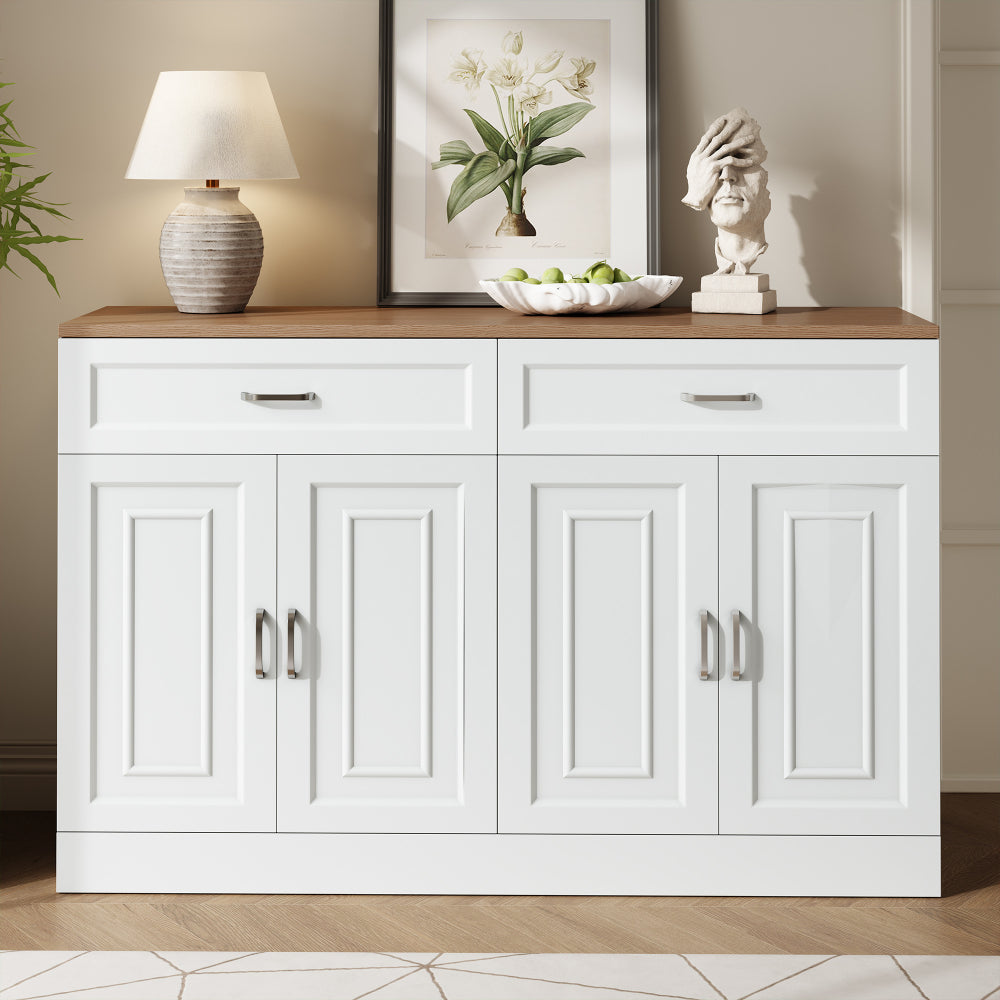 Dressoir – Sideboard – Opbergkast – Ladekast – Witte kast – 120 cm breed – Softclose deuren & laden