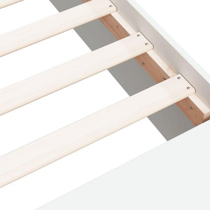 Modern Minimalist White Bed Frame with Under-Bed Storage - Heavy-Duty Hardwood Construction, Easy Assembly, Fits Standard Mattresses - for Small to Large Bedrooms, Bedroom Furniture, Contemporary Design, Durable Wood Construc