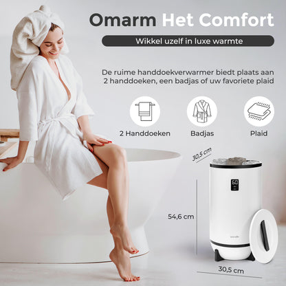 Handdoekwarmer – Elektrische Handdoekverwarmer – Handdoekdroger – Badkamerverwarmer – Handdoekverwarmer Compact – Timer Met Automatische Uitschakeling – Zwart