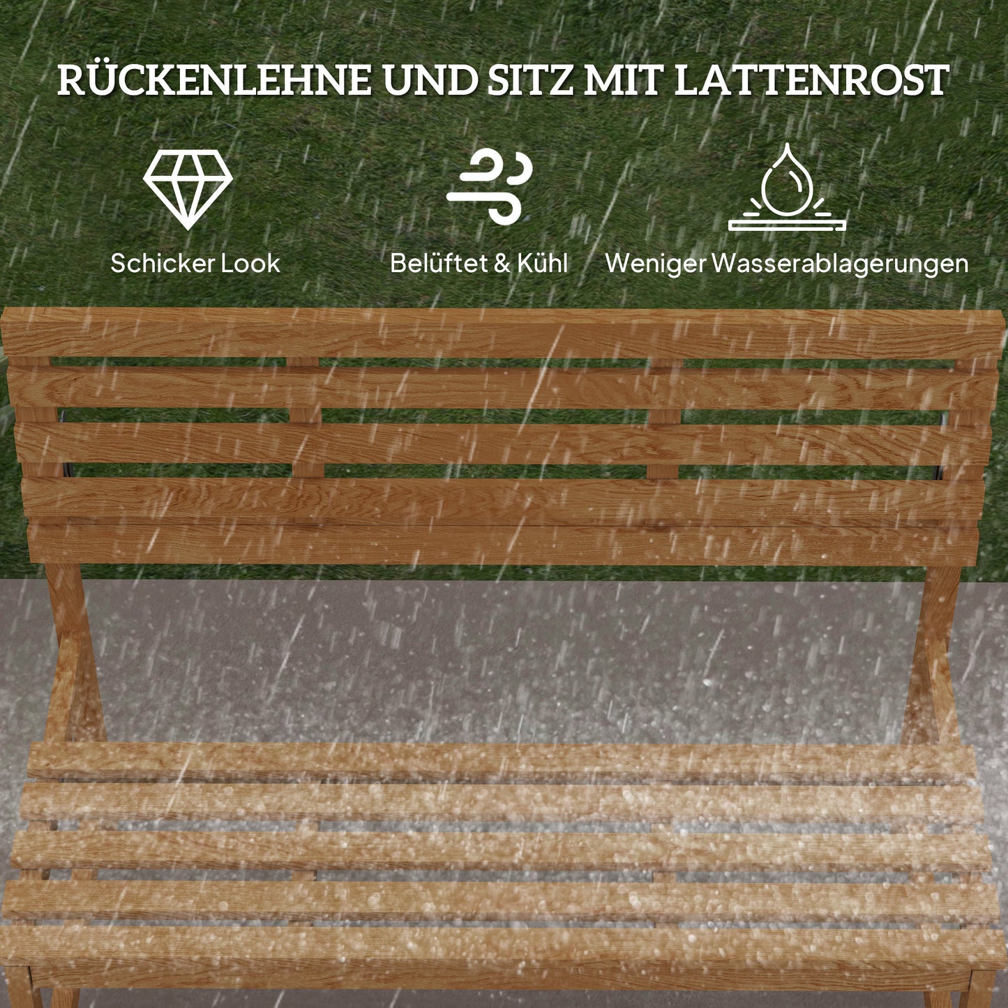 Tuinbank – Buitenbank – Tuinmeubel – Balkonbank – Parkbank – Teakhout – Weerbestendig – Verstelbare Rugleuning