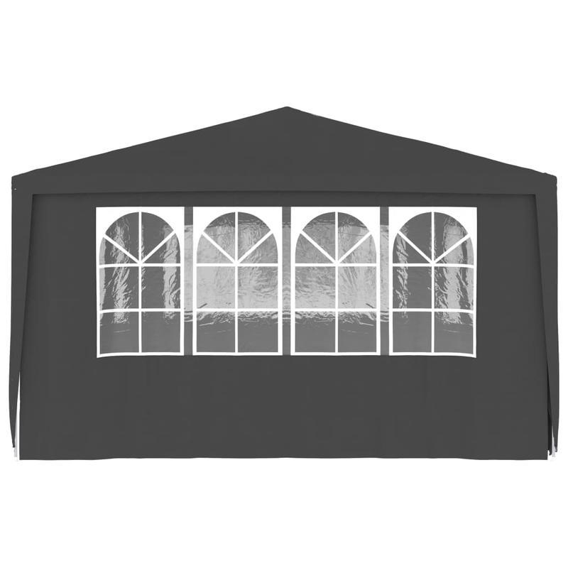 Feesttent – Partytent – Paviljoen – Tuinent – Tuintent – 4x6 meter – Waterdicht 90 g/m² PVC – Inclusief Zijwanden – Antraciet