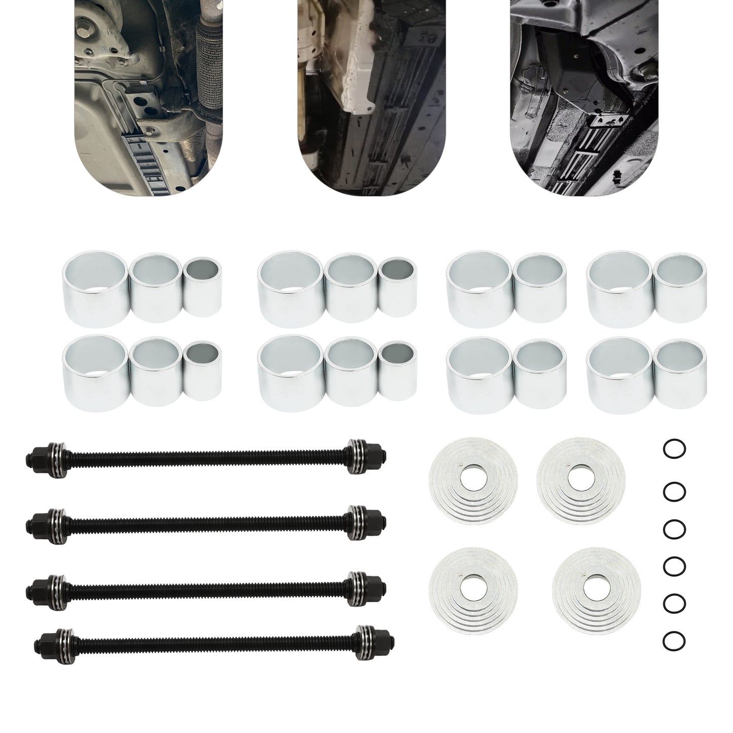 Pershulzen Set – Pershulzen Kit – Busset – Busverwijderaar – Reparatieset Auto Vrachtwagen – 28-Delige Set Carbonstaal – Maten 36-80 mm