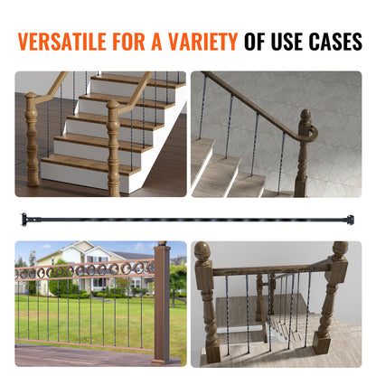 Metalen Balusters Trap – Balustrades Spijlen Leuning Spindels – 10-Delige Set – Gegalvaniseerd Staal – Mat Zwart – 112 cm Lang – Eenvoudig Montagemateriaal Inclusief