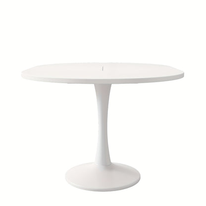 Uitklapbare Eettafel – Uitschuifbare Tafel – Opklapbare Keukentafel – Multifunctionele Tafels – Ruimtebesparend Design – Wit Ovaal Blad – Zwarte Metalen Poten – Stabiel & Eenvoudig Gemonteerd