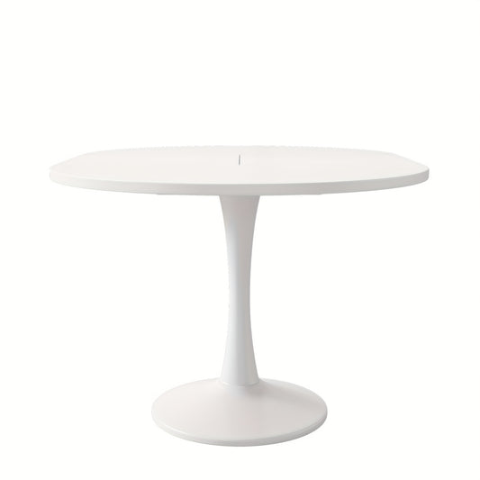 Uitklapbare Eettafel – Uitschuifbare Tafel – Opklapbare Keukentafel – Multifunctionele Tafels – Ruimtebesparend Design – Wit Ovaal Blad – Zwarte Metalen Poten – Stabiel & Eenvoudig Gemonteerd