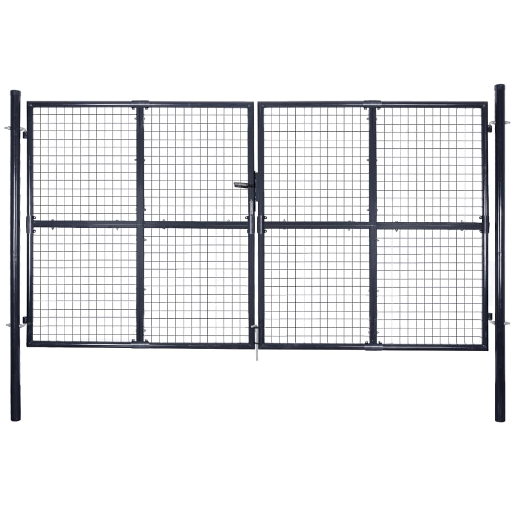Tuinpoort – Tuinafscheiding – Hek – Tuindeur – Erfafscheiding – Gegalvaniseerd Staal – 200 cm Breed – Roestvrij – Weerbestendig