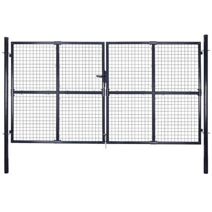 Tuinpoort – Tuinafscheiding – Hek – Tuindeur – Erfafscheiding – Gegalvaniseerd Staal – 200 cm Breed – Roestvrij – Weerbestendig