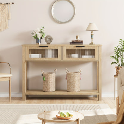 Halmeubel – Sidetable – Console Tafel – Opbergtafel – Wandtafel – Compact Design – Stevige Houten Constructie