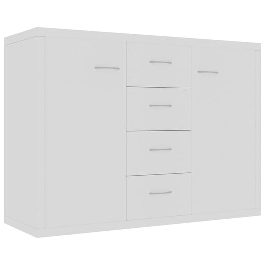 Sideboard White 88x30x65cm Engineered Wood Side Cabinet Organizer Storage Cabinet Storage Box for Bedroom, Living Room, Bathroom, Home Furniture