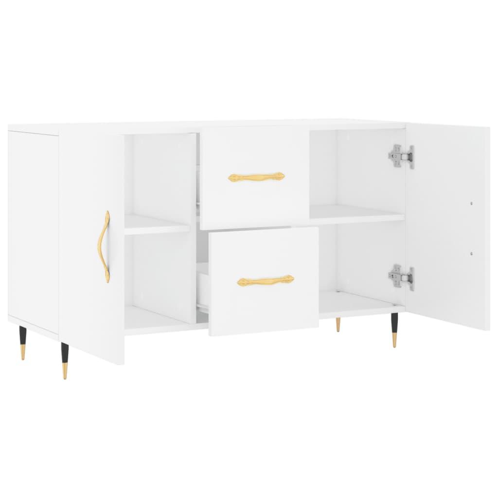 Classic Sideboard – Wit Dressoir – Opbergkast – Kastje – Buffetkast – 100x36x60 cm – Engineered Wood Met Plastic Achterkant