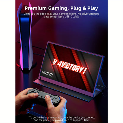 Draagbare Monitor – Portable Scherm – Mobiel Display – Extern Scherm – 17,3 Inch – 144Hz Verversingssnelheid – 100% Adobe RGB Met HDR