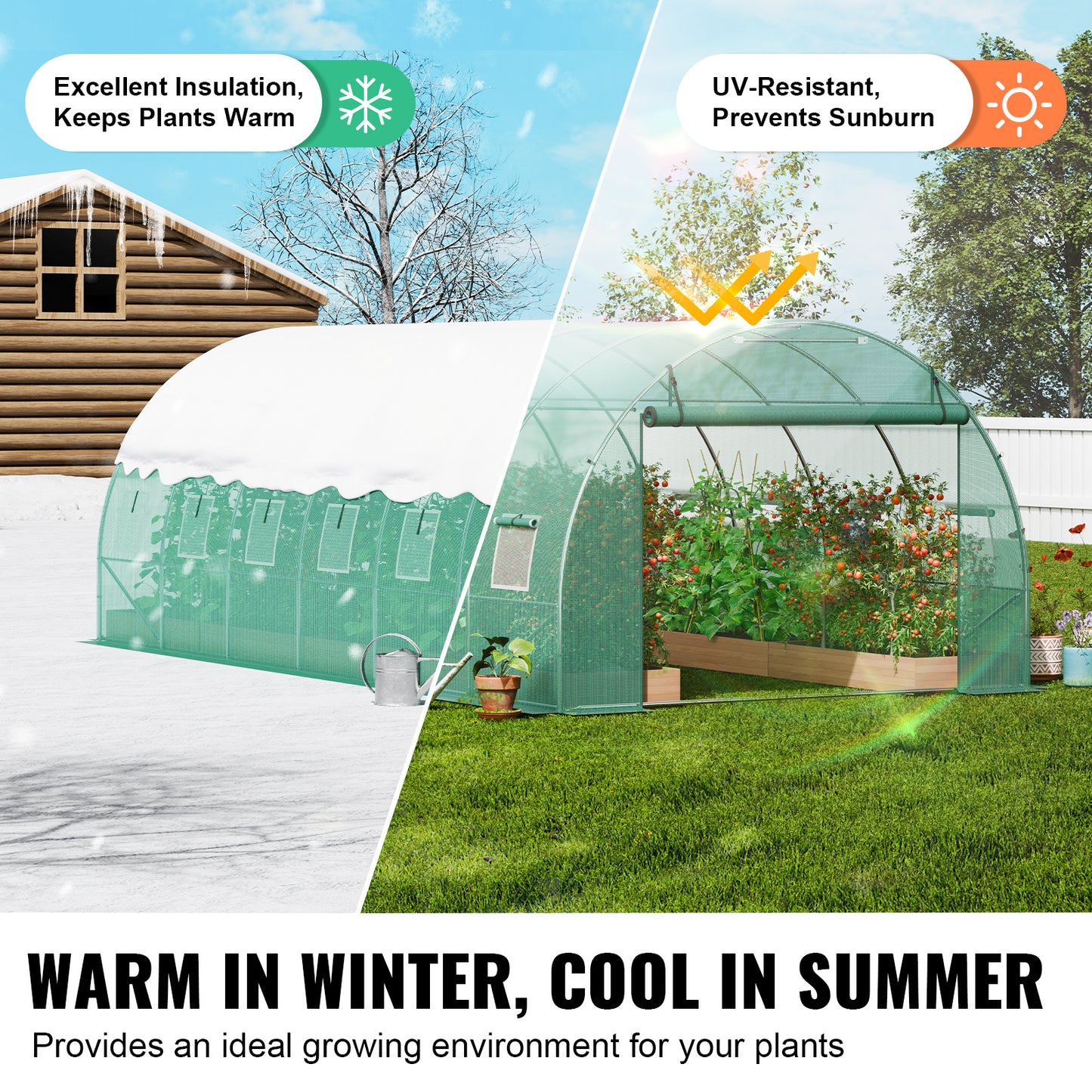 Kweekkas – Tuinkas – Broeikas – Tunnelkas – Serre – Ruim Walk-In Ontwerp – Gegalvaniseerd Stalen Frame & Duurzame PE Kasfolie