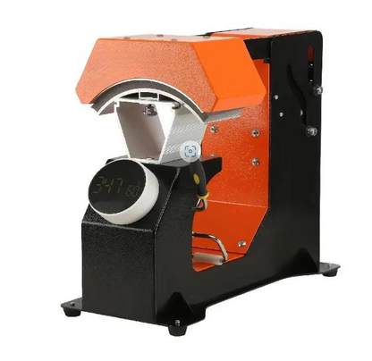 Warmte Pers - 3-in-1 - Petten - Caps - Hoeden - 6.4x3.5in - Stempelen - Sublimatie Machine - Digitale Display - Zwart en Oranje - QUORE