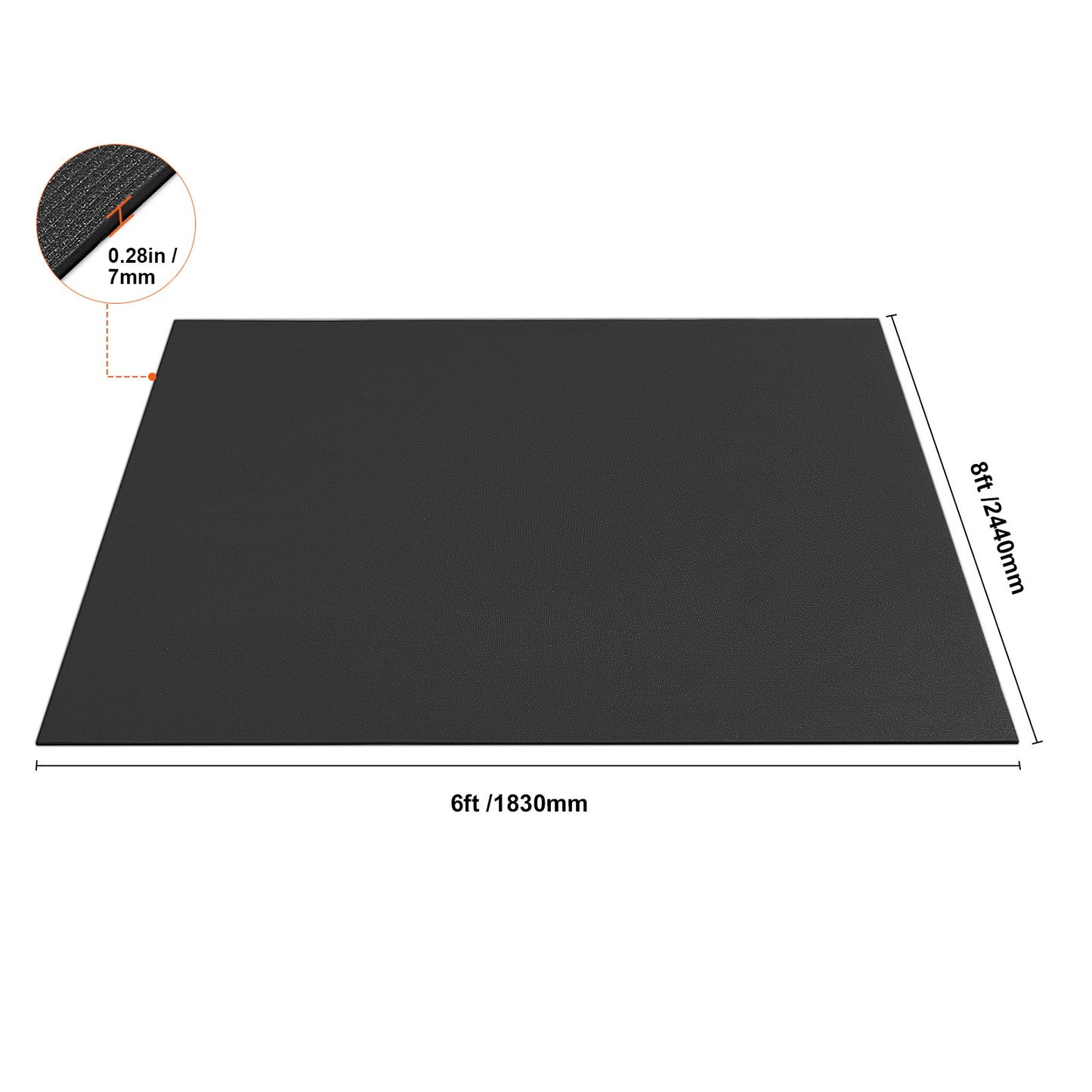 Yogamat – Fitnessmat – Sportmat – Pilatesmat – Trainingsmat – Extra Groot 240x180 cm – Anti-Slip PVC 7 mm Dikte