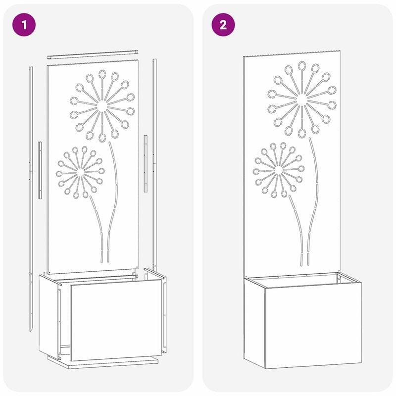Zwarte Bloempot – Decoratieve Plantenbak – Grote Tuinpot – Balkonbak – Outdoor Plantenbak – Metaal – 50x140 cm – Modern Design