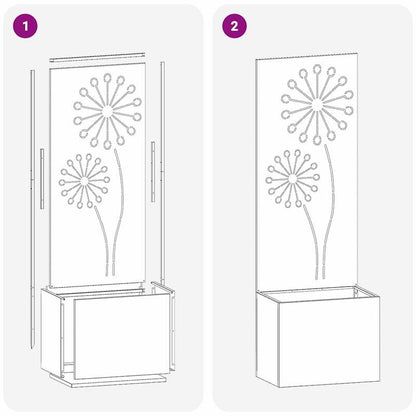 Zwarte Bloempot – Decoratieve Plantenbak – Grote Tuinpot – Balkonbak – Outdoor Plantenbak – Metaal – 50x140 cm – Modern Design