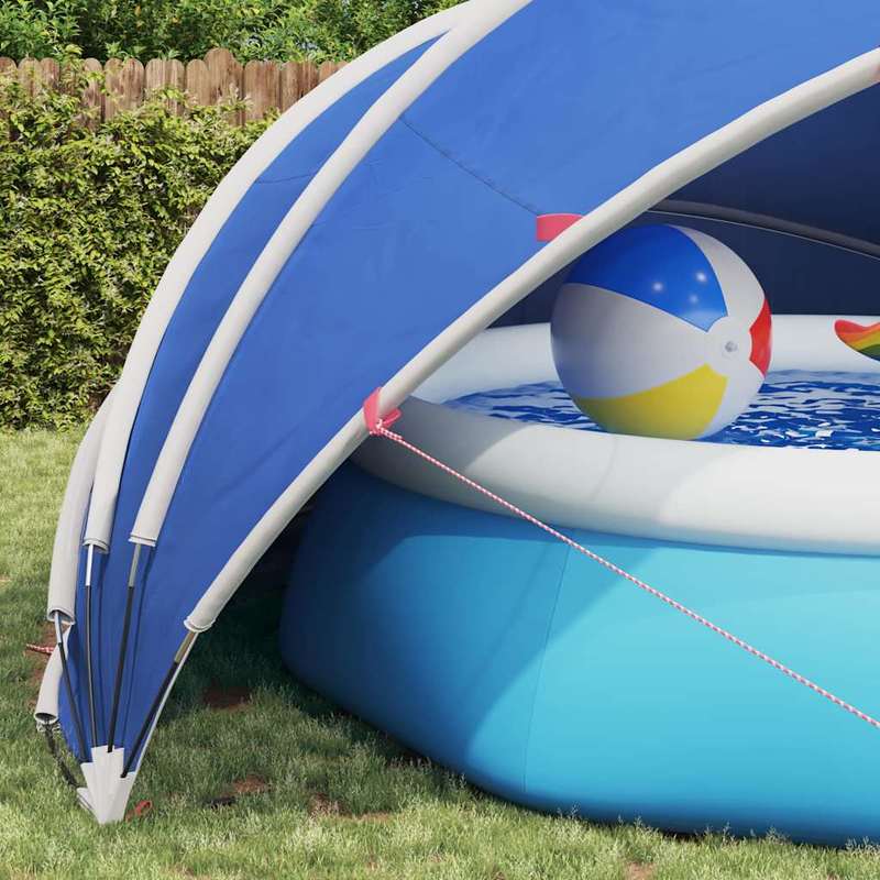 Zwembadkoepel Blauw – Zwembadoverkapping – Zwembadtent – Overkapping Zwembad – Pool Cover – 500x500x236 cm – Lichtgewicht Kunststof