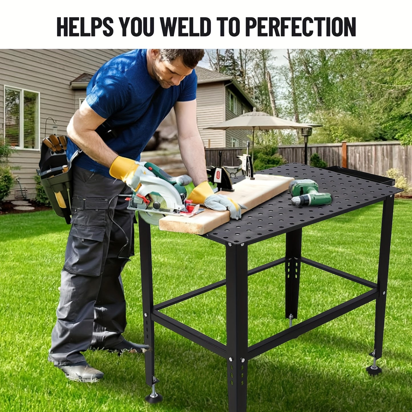 Laswerkbank – Lastafel – Werkbank – Metaalwerkbank – Mobiele Werkbank – 91x61 cm – 544 kg Draagvermogen – Stalen Constructie Met Vergrendelbare Wielen