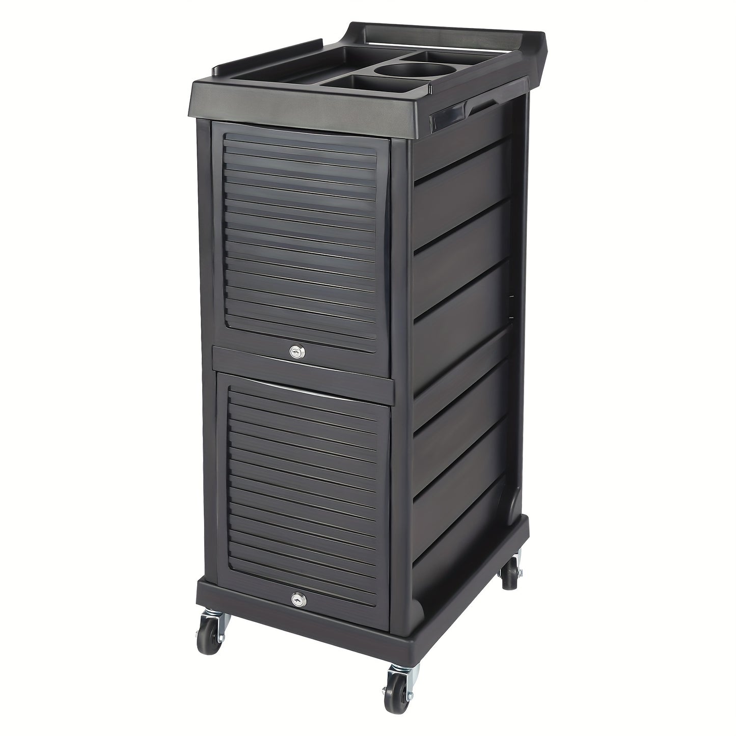 Opbergtrolley – Salonwagen – Beauty Trolley – Kapperswagen – Rollcontainer – Mobiel en Stabiel – 7 Niveaus Opbergruimte – Zwart Kunststof