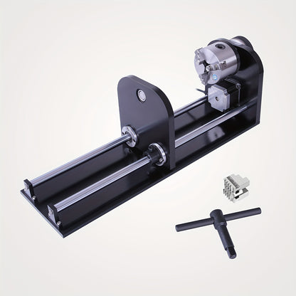 Rotary cutting machine and engraving machine accessories for A-axis, with 80mm three-jaw chuck and 230mm rail, CNC router/laser engraving machine rotary tool accessories, suitable for carving Golden wood