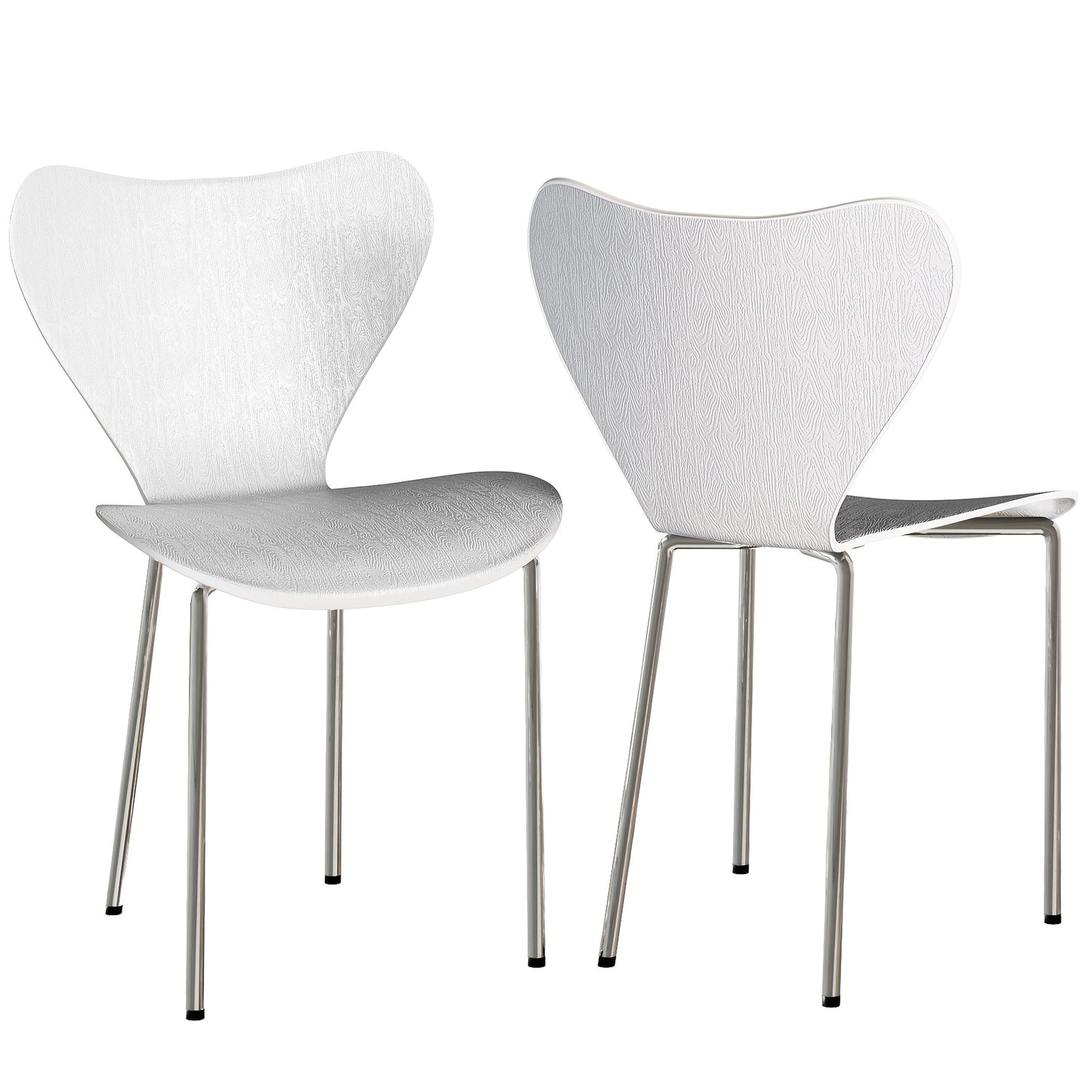 Witte Eetkamerstoel – Stapelbare Stoel – Lounge Stoel – Leunstoel – Woonkamerstoel – Krasbestendig PP Materiaal – Ergonomisch Gebogen Rugleuning – Set van 4
