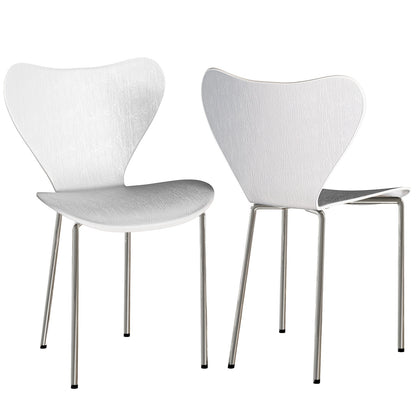 Witte Eetkamerstoel – Stapelbare Stoel – Lounge Stoel – Leunstoel – Woonkamerstoel – Krasbestendig PP Materiaal – Ergonomisch Gebogen Rugleuning – Set van 4