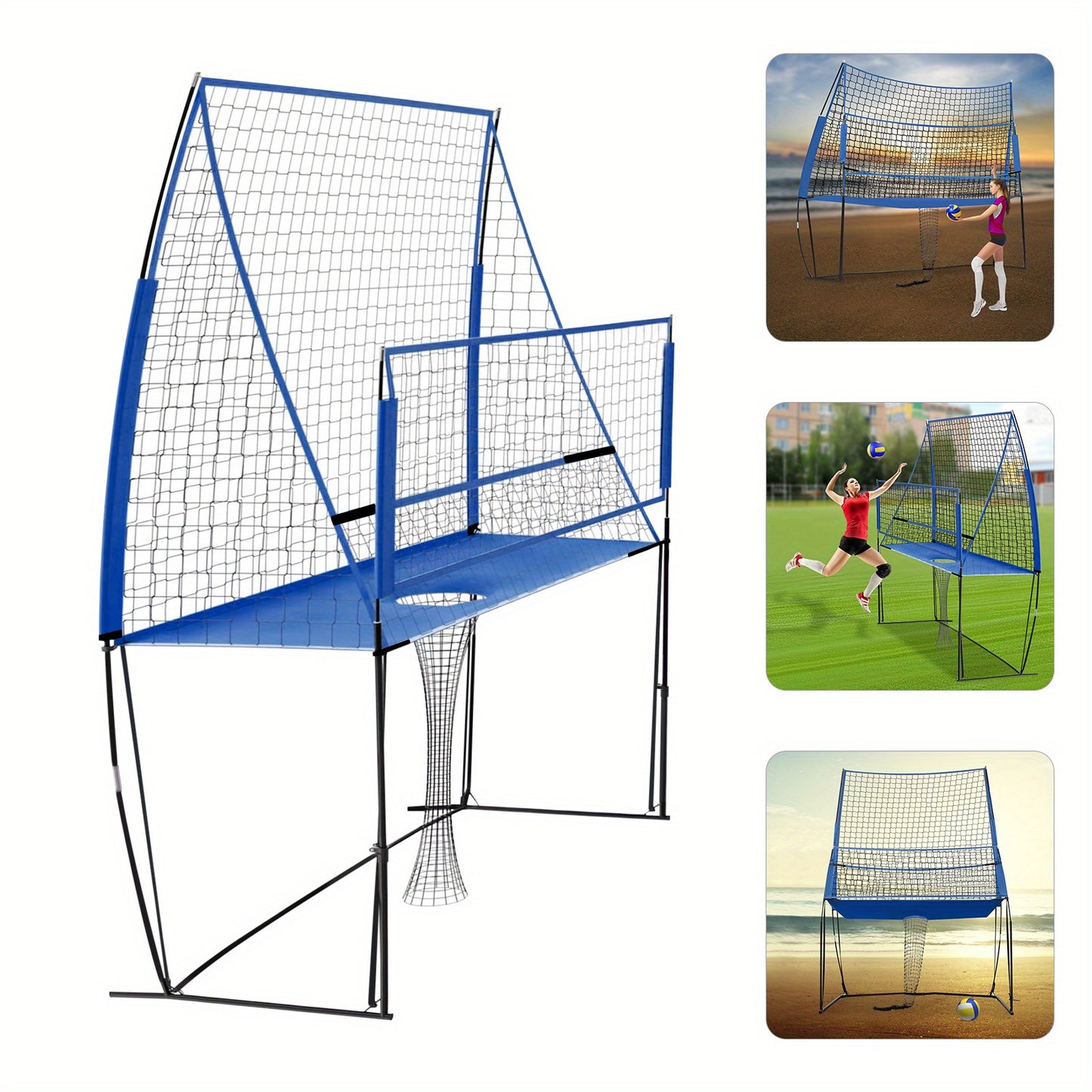 Volleybalnet – Trainingsnet – Sportnet – Oefennet – Verstelbaar Net – Blauw – Verstelbare Hoogte 1,98-2,40 m – Lichtgewicht Nylon