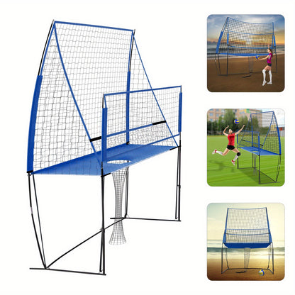 Volleybalnet – Trainingsnet – Sportnet – Oefennet – Verstelbaar Net – Blauw – Verstelbare Hoogte 1,98-2,40 m – Lichtgewicht Nylon
