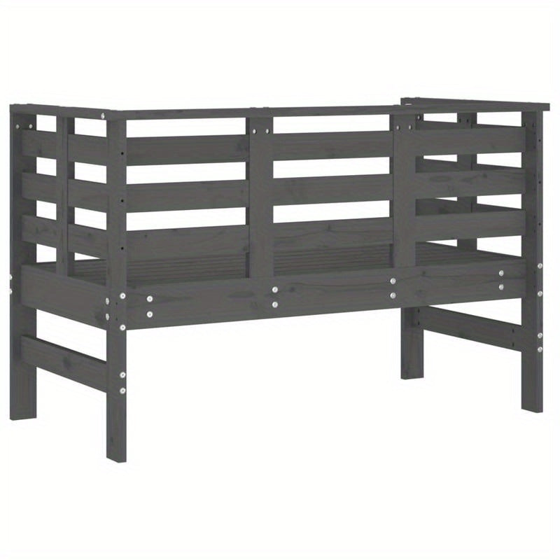 Garden Bench 111.5X53X71 Cm Made of Solid Gray Pine Wood