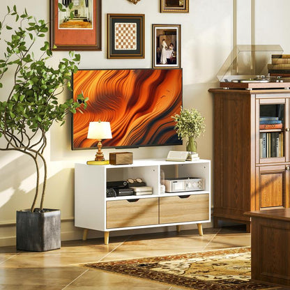 Tv-meubel – TV-kast – Lowboard – Entertainmentmeubel – Mediameubel – Wit – Modern Design – 99 cm Breed
