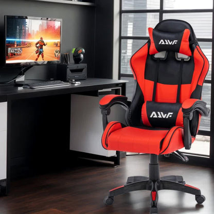 Gamingstoel – Gamestoel – Gaming Chair – Game Stoel – Bureaustoel – Ergonomisch Design – Verstelbare Rugleuning en Lendensteun – Roze/Wit