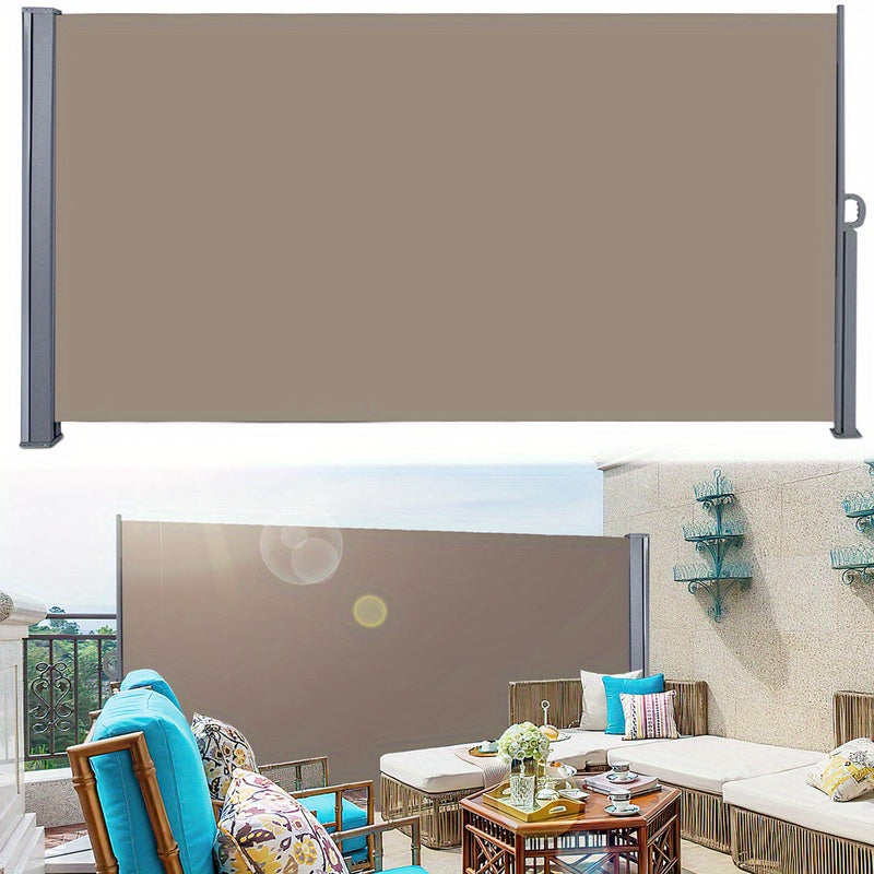 Zijdelingse Zonwering – Buitenmarkies – Terrasgordijn – Balkonzeil – Privacy Scherm – 180x300 cm Bruin – UV-Bestendig & Stevig Aluminium Frame – 71-80% Schaduwwerking