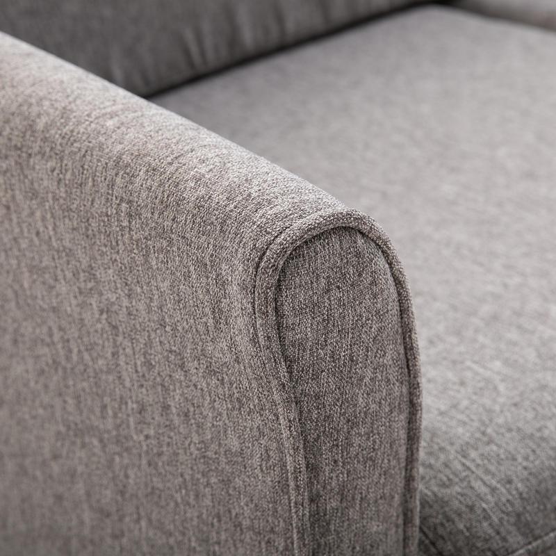 Modern Two-Seater Sofa with Removable Cushions - Thick Foam Padding & Sturdy Rubberwood () Frame, Gray -like Fabric, Easy-to-Assemble Futon Couch for Small Spaces, Apartments, Living Room, Bedroom, Office (141x70x78cm)