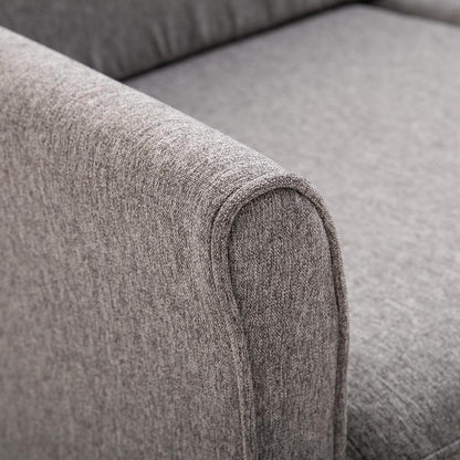 Modern Two-Seater Sofa with Removable Cushions - Thick Foam Padding & Sturdy Rubberwood () Frame, Gray -like Fabric, Easy-to-Assemble Futon Couch for Small Spaces, Apartments, Living Room, Bedroom, Office (141x70x78cm)