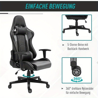 Bureaustoel – Ergonomische Stoel – Gamingstoel – Draaistoel – Office Chair – Verstelbare Hoogte 126-136 cm – Foam Zitting – 67,5x74x126-136 cm
